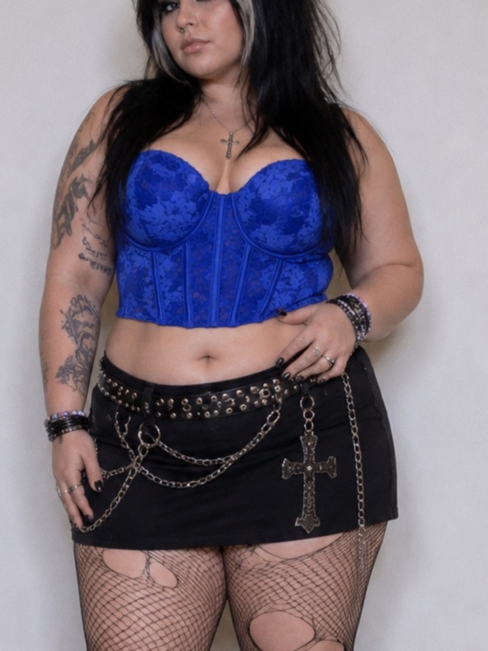 La Senza Early 2000s Y2K Blue Lace Corset Bustier